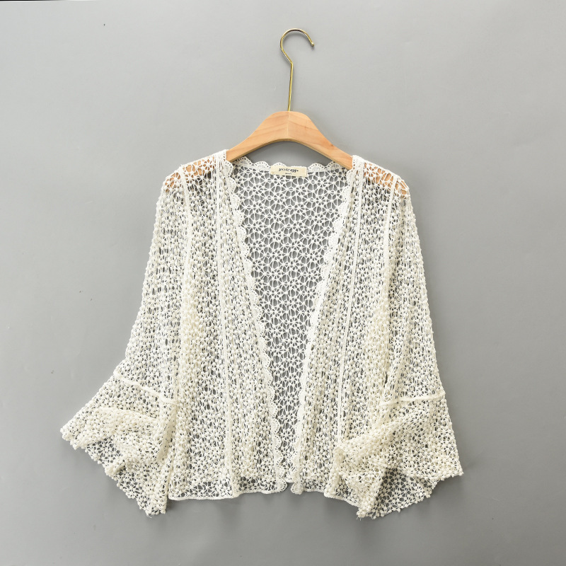 2021 Spring and Summer New Fishnet Hollow Sexy Beach Bikini Blouse Jacket Lace Cardigan Women 2021 Spring and Summer New Fishnet Hollow Sexy Beach Bikini Blouse Jacket Lace Cardigan Women