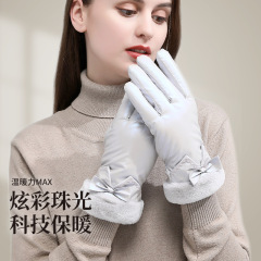 New Pearlescent Warm Gloves for Women - Winter Outdoor Cycling, Driving, Touch Screen, Windproof and Warm - For Autumn and Winter