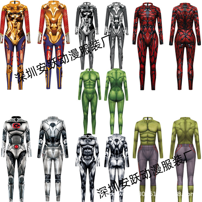 20.22 million holy festival cross-border new 3D digital printing movie hero cosplay tights long sleeve jumpsuit