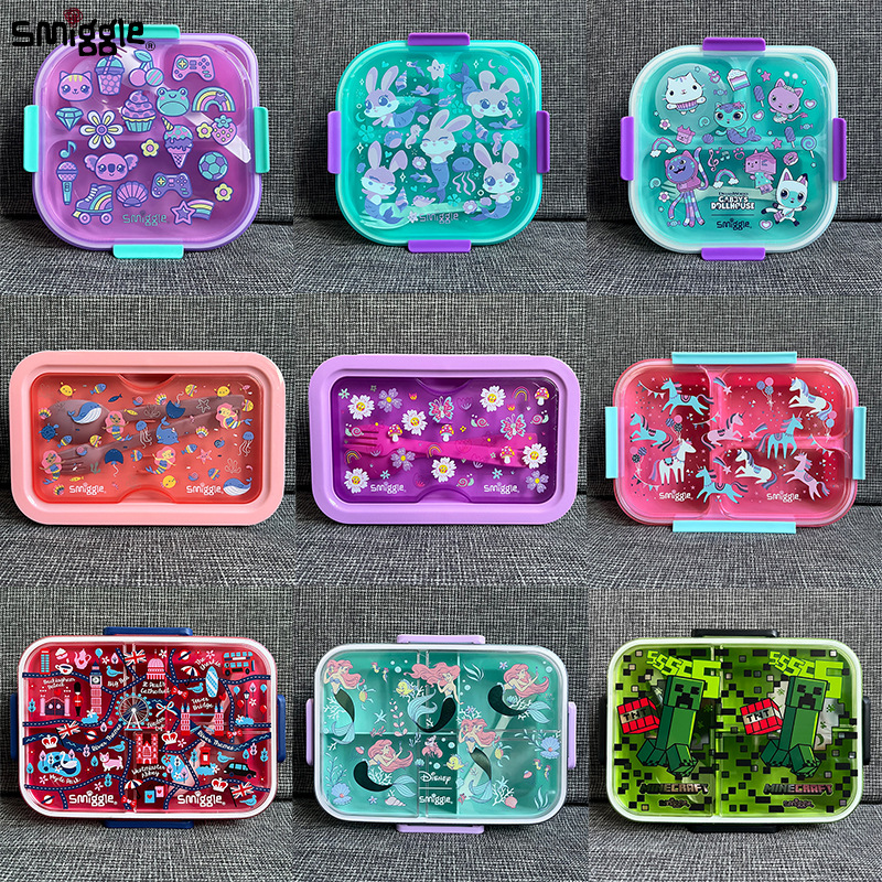 Australian smiggle lunch box lunch box food grade pp three grid…