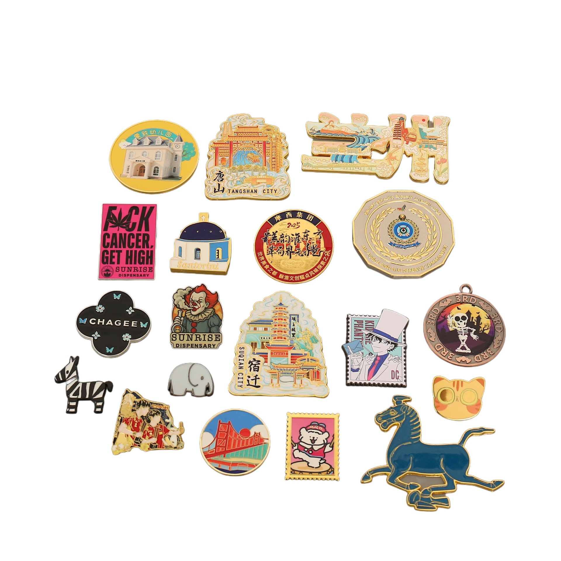 金属冰箱贴定制旅游景区文创博物馆纪念品磁性烤漆金属冰箱贴定做