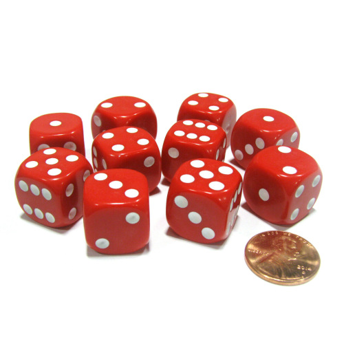 Cross-border supply No. 16 red white dot rounded dice dice board game mahjong accessories 1.6CM