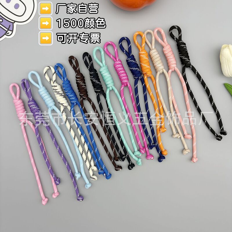 Manufacturer Woven Rope Bag Pendant Rope Ins Same Style Korean Style Lanyard Colorfulful Polyester Knotted Thin Rope Trendy Bag Lanyard