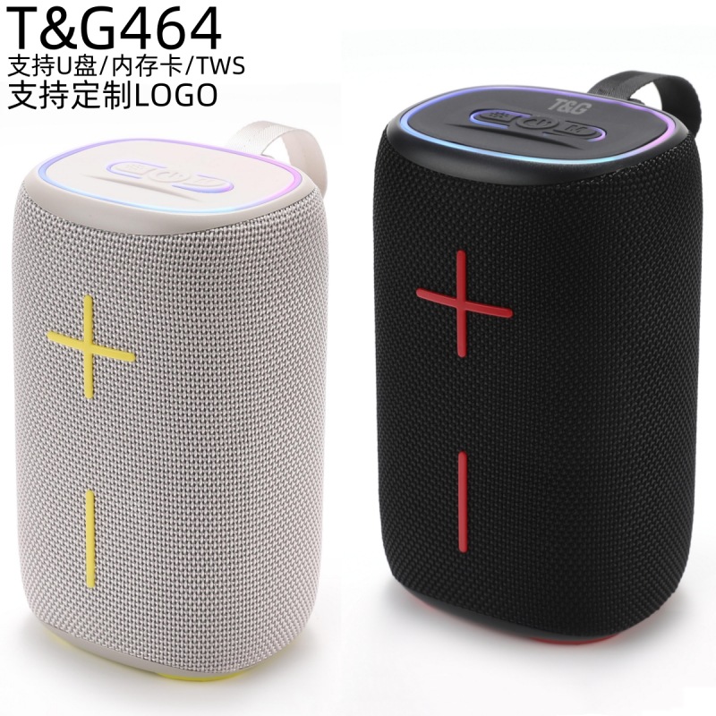 El nuevo subwoofer de audio Bluetooth TG464, atmósfera, tarjeta led, altavoz pequeño portátil, altavoz Bluetooth de cañón de acero