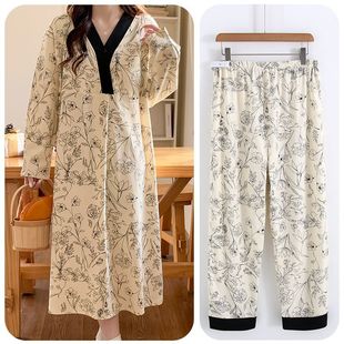 Pregnant Women's Nightgown Spring and Autumn with Chest Pad Removable Postpartum Nursing Thin Moon Dress plus size Pajamas Pointing Skirt