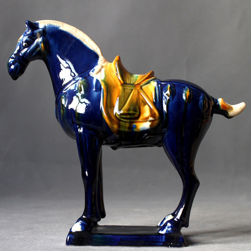 IYR7 Tang Sancai Horse Ceramic Horse, Six Galloping Horses Decorative Item—Perfect for Home, Craft Gifts, and Symbolizing 