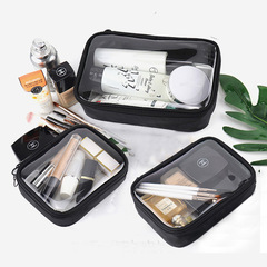 European and American new portable transparent breathable mesh cosmetic bag waterproof large capacity portable women's travel toiletry storage bag