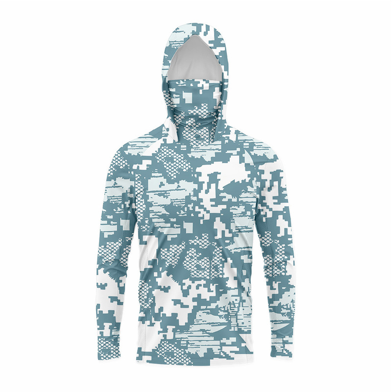 2025 Cross-Border Hot Camouflage Milk Silk Quick-Drying Fishing Clothing Sea Fishing Hooded Mask Sun Protection Shirt Printed Quick-Drying Clothing