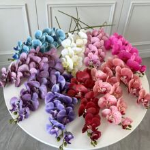 9头胶片蝴蝶兰仿真花3D打印手感假花兰花婚礼花艺插花家居装饰花