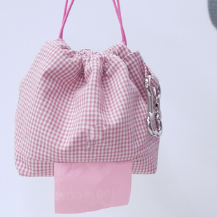 Ins-style Large Capacity Dog Walking Storage Bag for Hand-held Laptop Picking Bag Pet Supplies Storage Drawstring Canvas