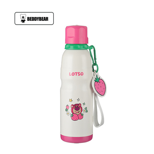 Cup Bear Sports Bottle 316 Stainless Steel Children's Insulated Water Cup Co-branded Strawberry Bear Gift for Boys and Girls