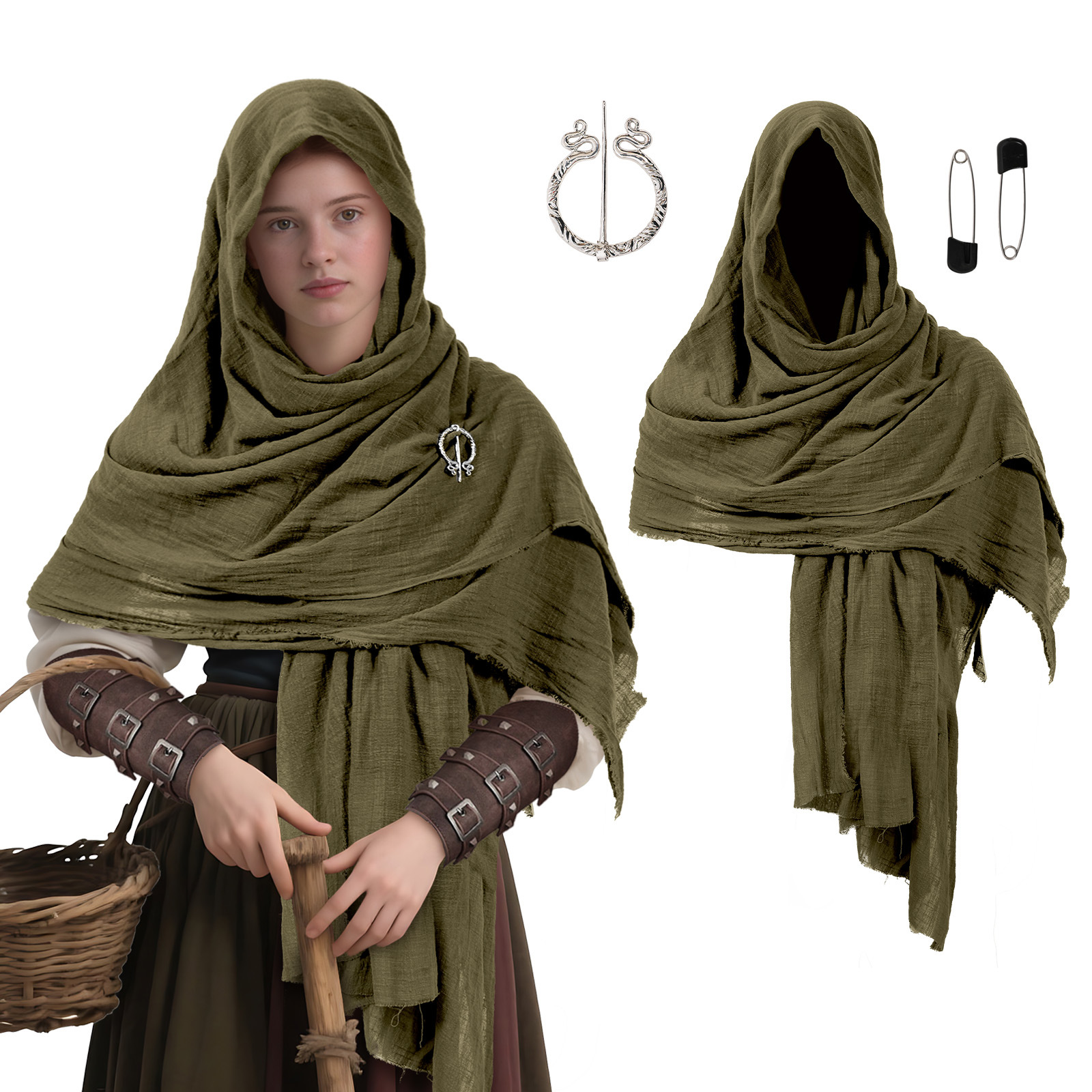 아미 그린 + 브로치 + 블랙 핀 1쌍(224*131)