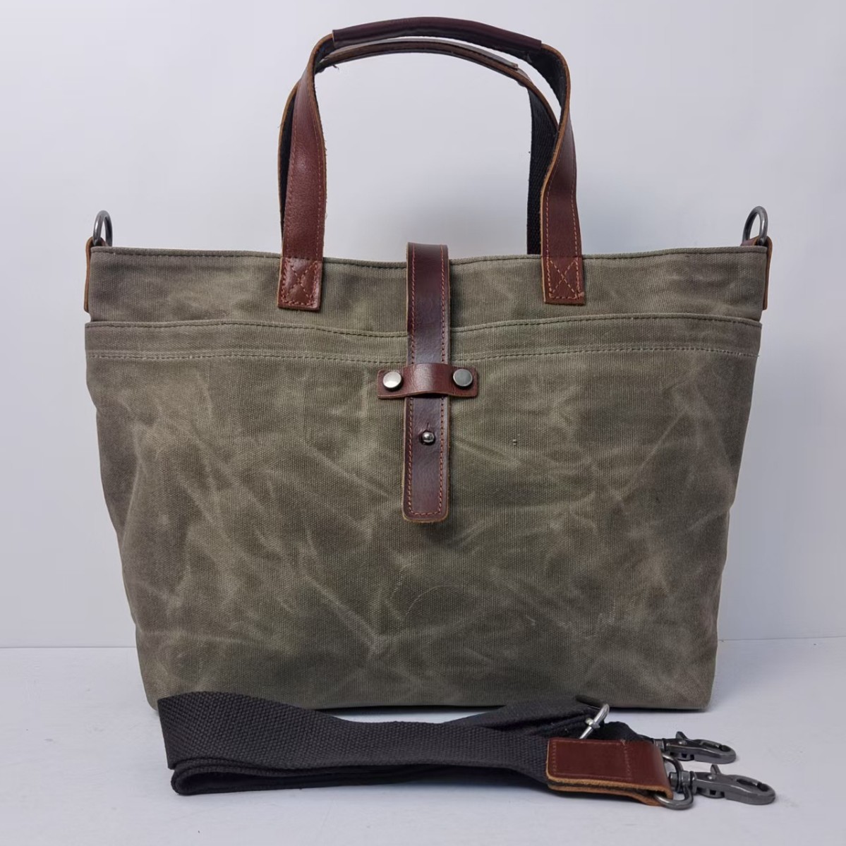 Bolsa de lienzo de cera coreana para hombres y mujeres bolso de mano simple bolso de hombro horizontal plegable bolso de mano retrógrado