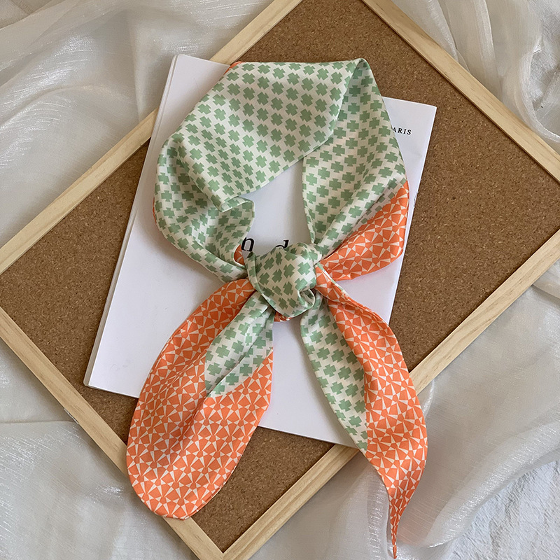 Pañuelo de seda con sentido avanzado, nuevo bolso atado todo-fósforo, serpentina, multifunción, bufanda de lunares, cabello trenzado, cinta, pañuelo, cinturón para el cabello