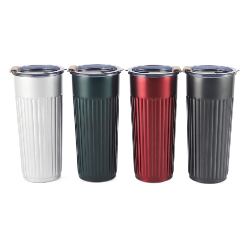 Nueva ventosa de vacío con mango 304 de acero inoxidable simple taza de oficina taza de negocios con tapa de taza de café al por mayor