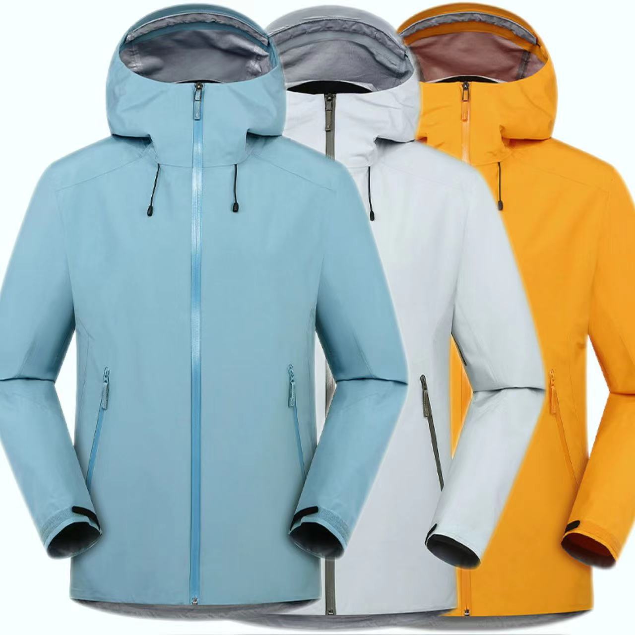 户外连帽冲锋衣情侣硬壳防水防尘超轻全压胶运动服防风外套潮