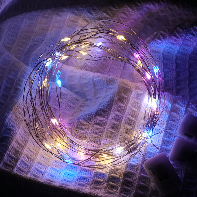 LED light string gift box cake bouquet decoration colorful light string Christmas decoration small colorful copper wire light string three-level adjustment