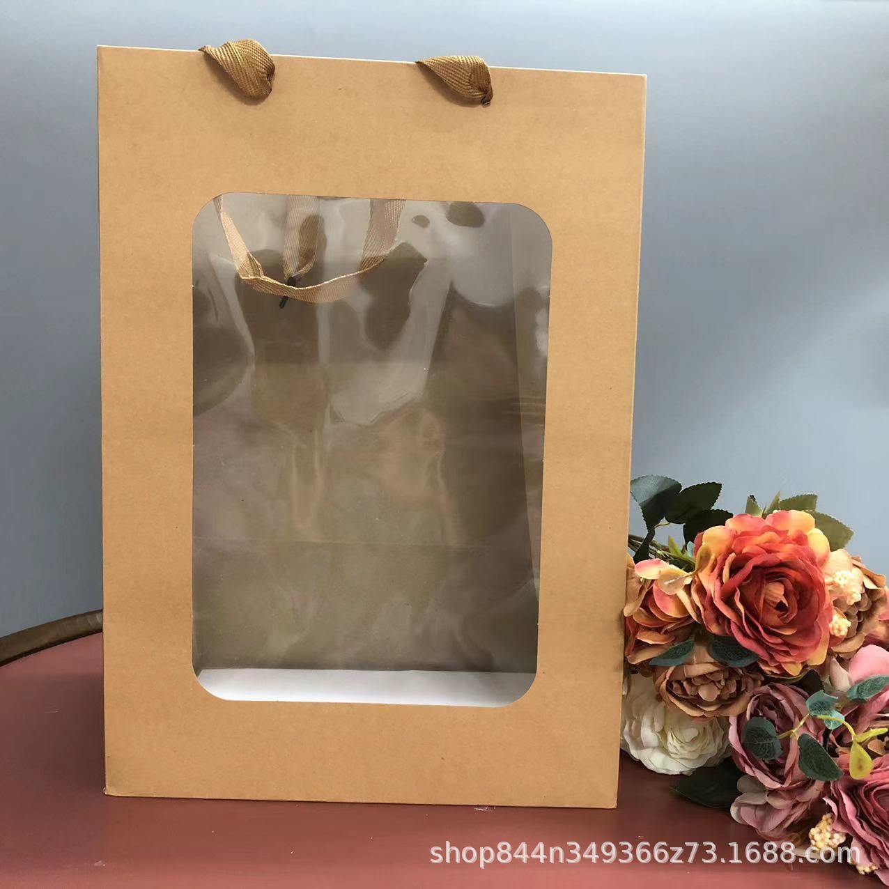 소가죽 색상, 크라프트지, 길이 18*너비 13*높이 25cm [소형 스타일]