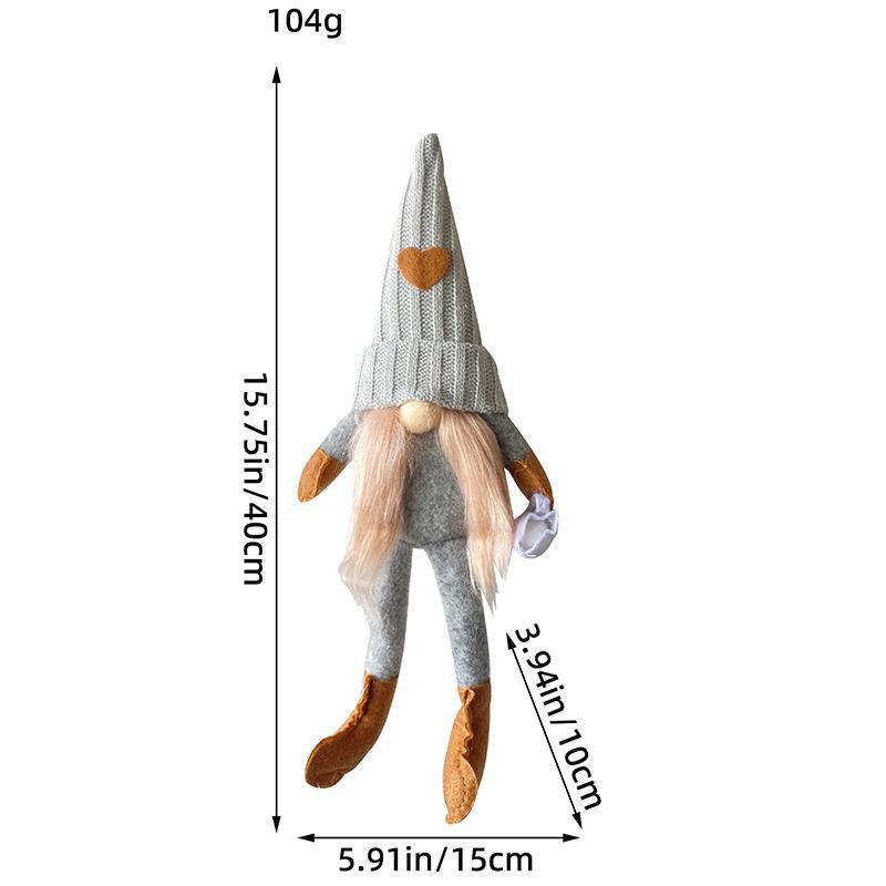 Estación independiente transfronteriza de punto muñeca sin rostro pierna colgando mano molienda café decoraciones navideñas taza muñeca de amor