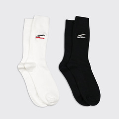 WE11DONE小標雙針長襪韓國潮牌小眾設計簡約堆積感中筒襪子男女棉