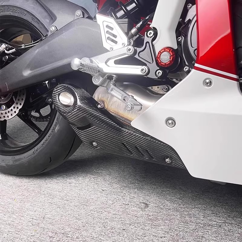 Kaiyue 450Rr Carbon Fiber Motorcycle Exhaust Pipe Cover Heat Insulation Board Anti-Scalding Protective Shell Tail Section Modification Parts