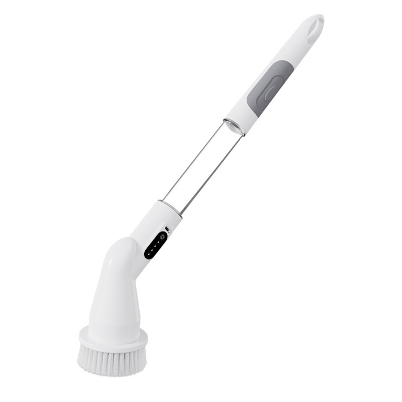 Cepillo de limpieza multifuncional eléctrico con mango largo para fregar el suelo y cepillar el artefacto de limpieza del inodoro de la cocina del baño doméstico con barra telescópica extendida