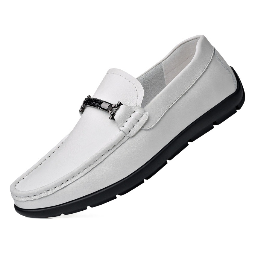 Primavera primera capa de piel de vaca de los hombres zapatos casuales de cuero suave blanco zapatos blancos zapatos de cuero europeos zapatos de los hombres