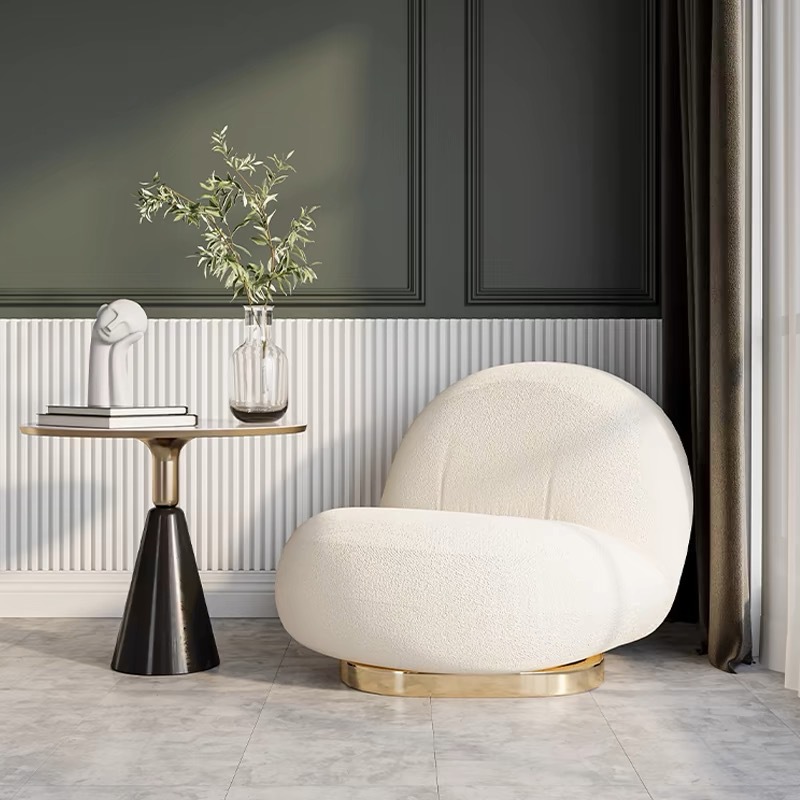 Internet Celebrity Cream Style Single Sofa Chair Balcony Leisure Single Sofa Bedroom Lazy Sofa Chair Living Room Small Sofa
