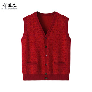 New fashion thickened casual pocket V-neck sleeveless wool vest outer wear women's button simple knitted vest