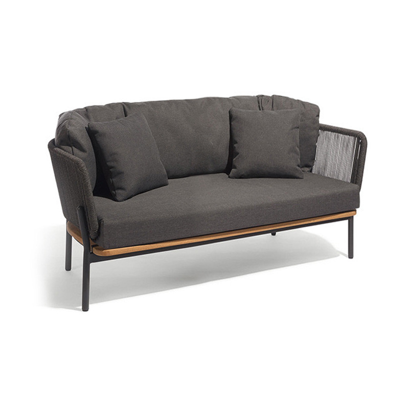 Sofá al aire libre mesa de centro combinación villa al aire libre patio jardín hotel casa de familia teca ratán tejido muebles de ocio transfronterizo