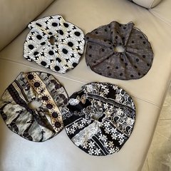 甜美大发圈复古印花圆点波点黑白韩系芭蕾风时尚气质高级感头花潮
