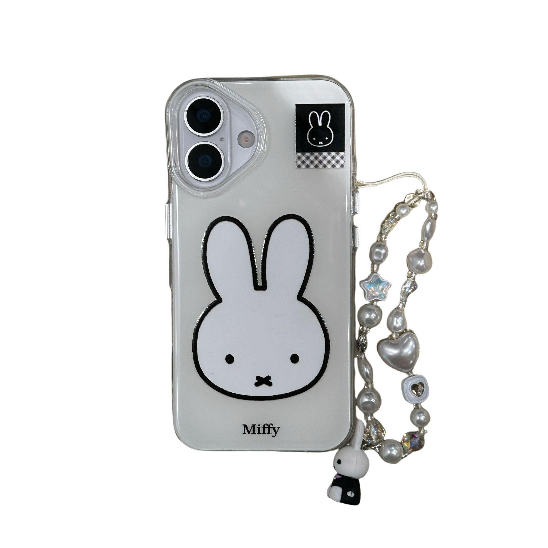 Conejito de línea simple para Apple 16ProMax funda para teléfono móvil 15Pro Nuevo 14/13 Pareja 14Pro Mujer