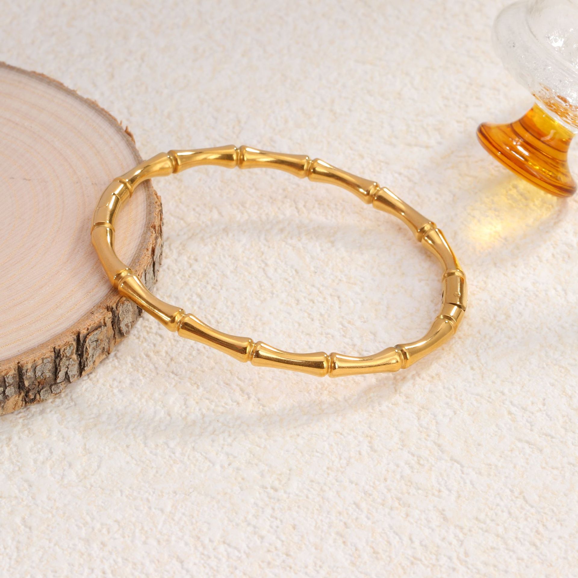 87 대나무 팔찌 골드