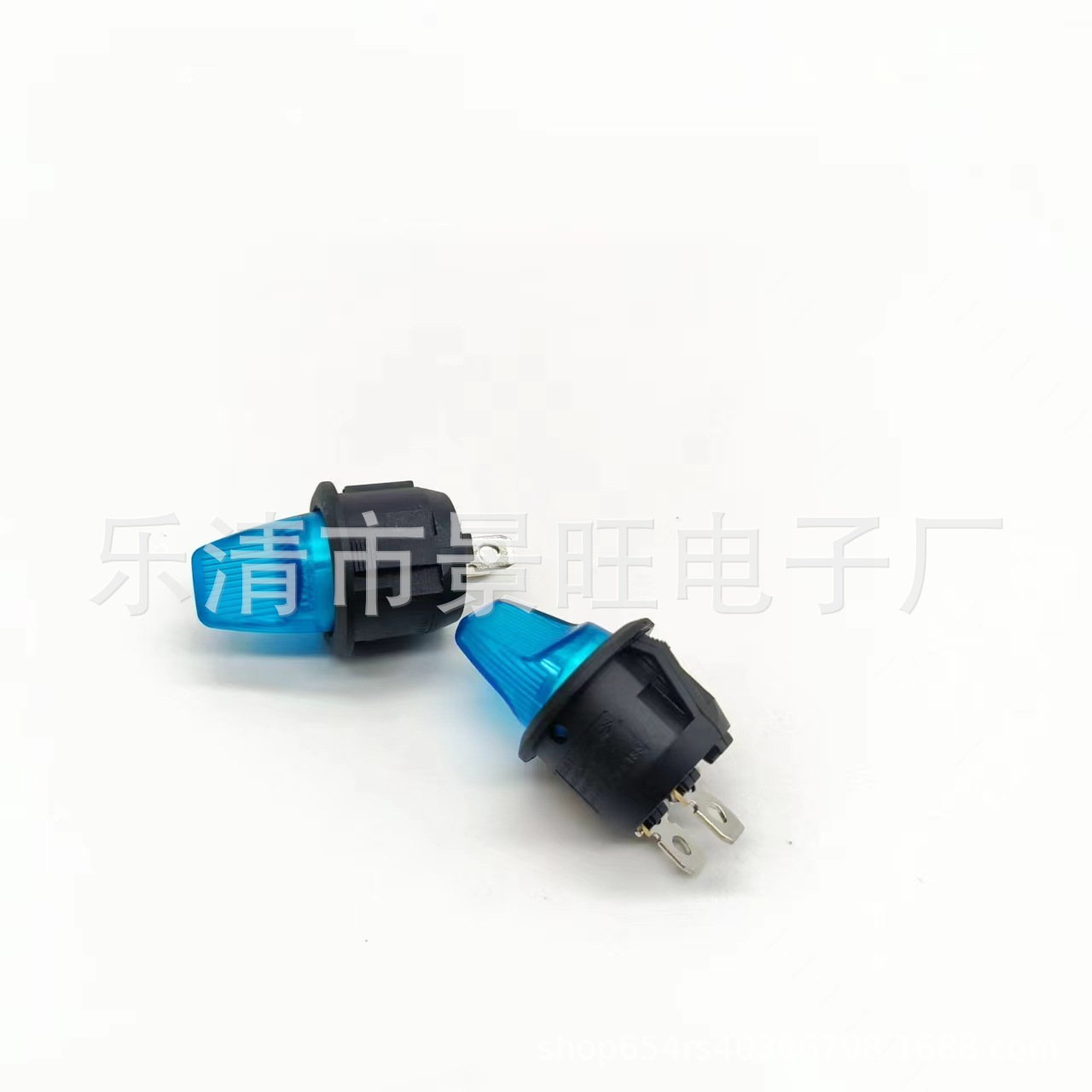 船型开关KCD1圆形带灯透明长柄推杆船型电源开关三脚12VLED/250V