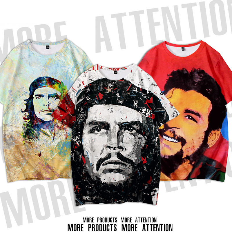 Che Guevara Red Revolution Castro Cuban Revolutionary Hero Round Neck Short Sleeve T-Shirt Mystery Full Color Clothes-