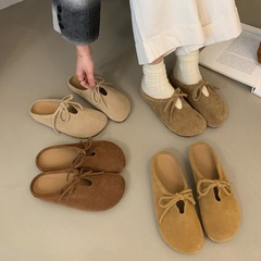 厚い底のベーケンの頭の半分のスリッパの女性の外は半托の2024秋を着て妊婦の滑り止めの醜い萌え博ケンの潮を持ちます。