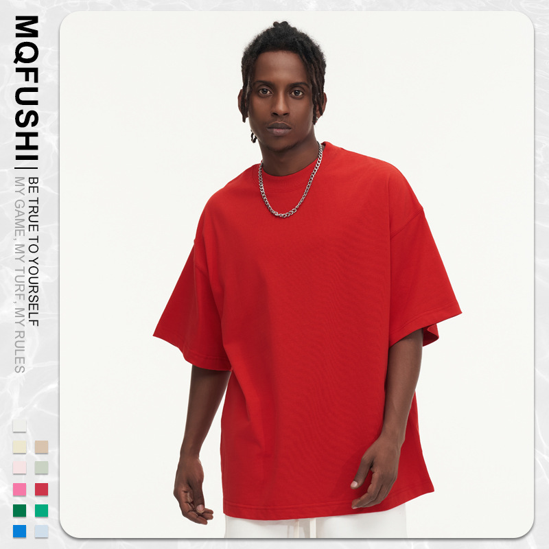 큰 Red-350g 무거운 티셔츠