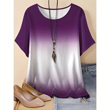 L 75817 Women's Loose Round Neck T-Shirt ���ɈA�I���� ��