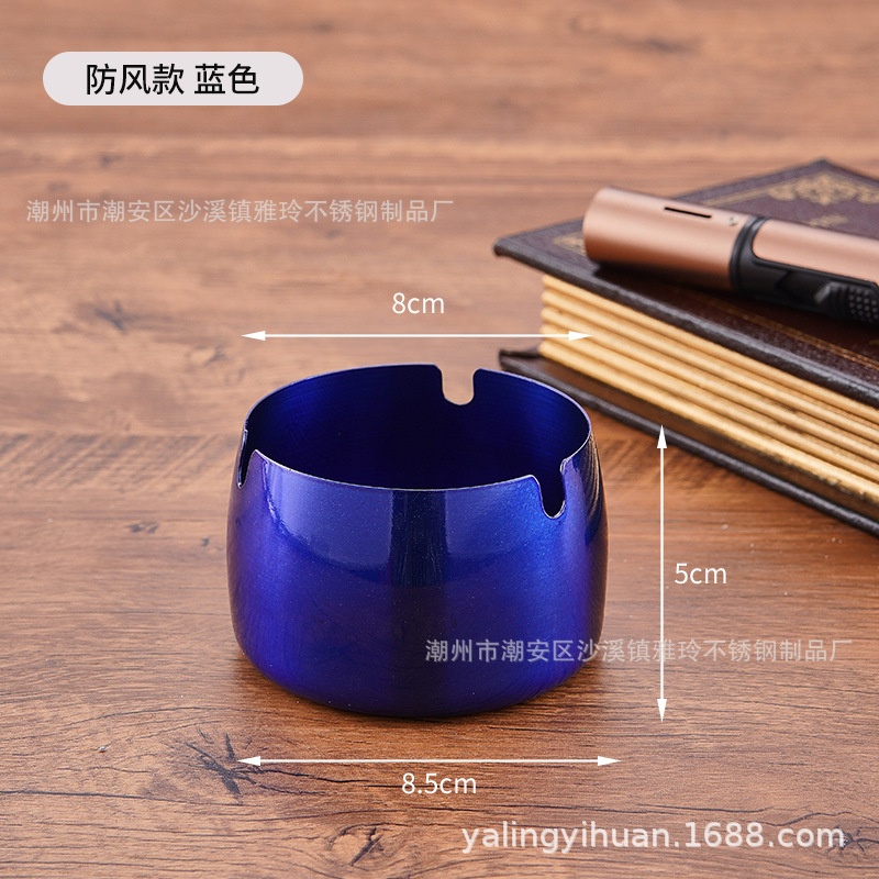 Cenicero de acero inoxidable dorado grueso, resistente y elegante, ideal para bar o cafetería, venta directa de fábrica