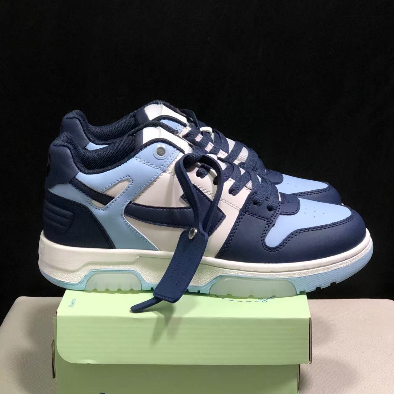 Off-White Out Of Office Low Leather Sneakers White Light Blue