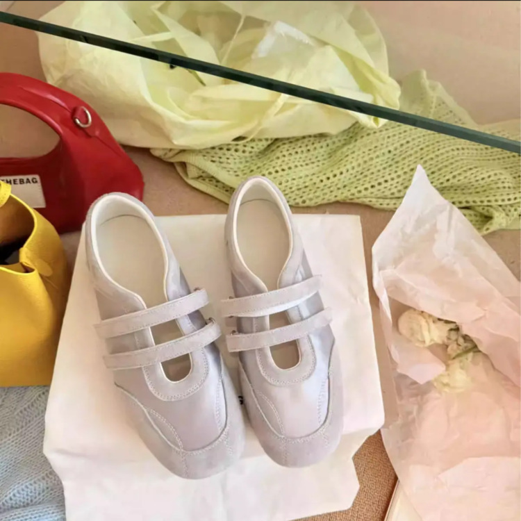 レトロワンラインベルト女性用道徳トレーニングシューズ 2025 春夏新ニッチデザインベルクロファッション多用途メリージェーンシューズ|undefined