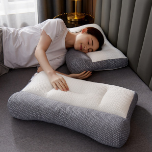 Cross-Border Foreign Trade Traction Pillow to Help Sleep and Protect Cervical Spine Japanese Style Hotel Student Pair of Pillow Cores Wholesale Delivery