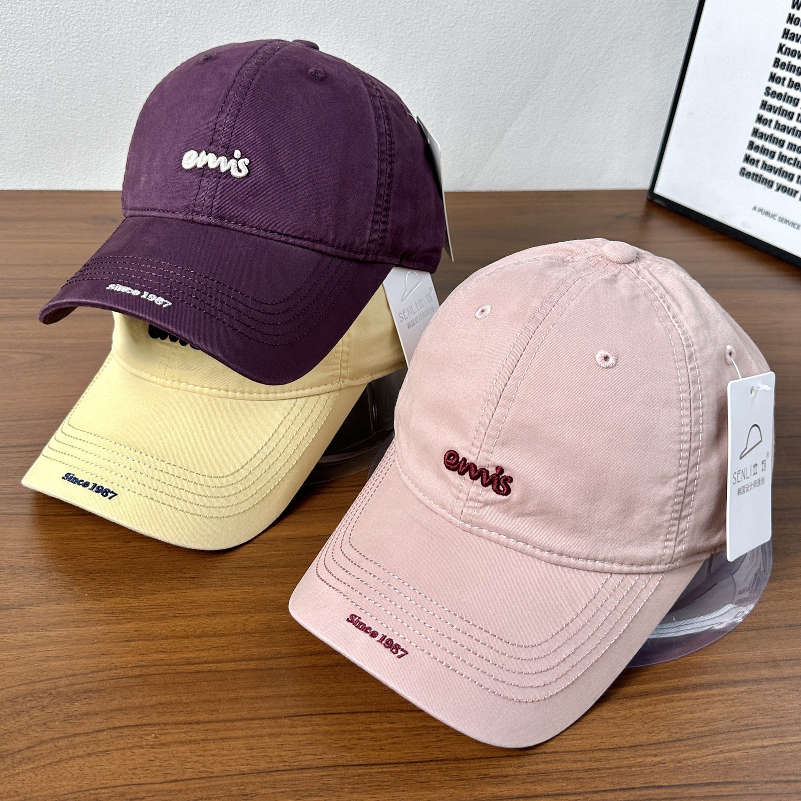 Senli baseball cap 2026 new model with lettering, spring and summer soft top, wide brim, casual, face-slimming duckbill cap for men and women