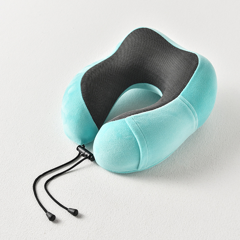 Almohada en forma de U de memoria al por mayor de fábrica Almohada de viaje Almohada para el cuello Almohada para el cuello para la siesta del avión del coche Almohada para el cuello de tela magnética en forma de U