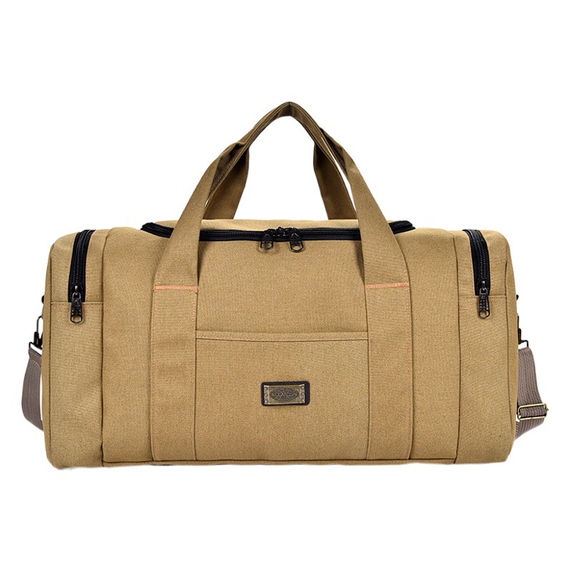 Encrypted Canvas Simple Large-Capacity Long-Distance Portable Luggage Clothes Bag Men's Single Shoulder Retro Wear-Resistant Work Travel Bag