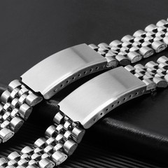 五牛款包片不鏽鋼五珠錶帶華為三星通用 12/14/16/18/20/22mm