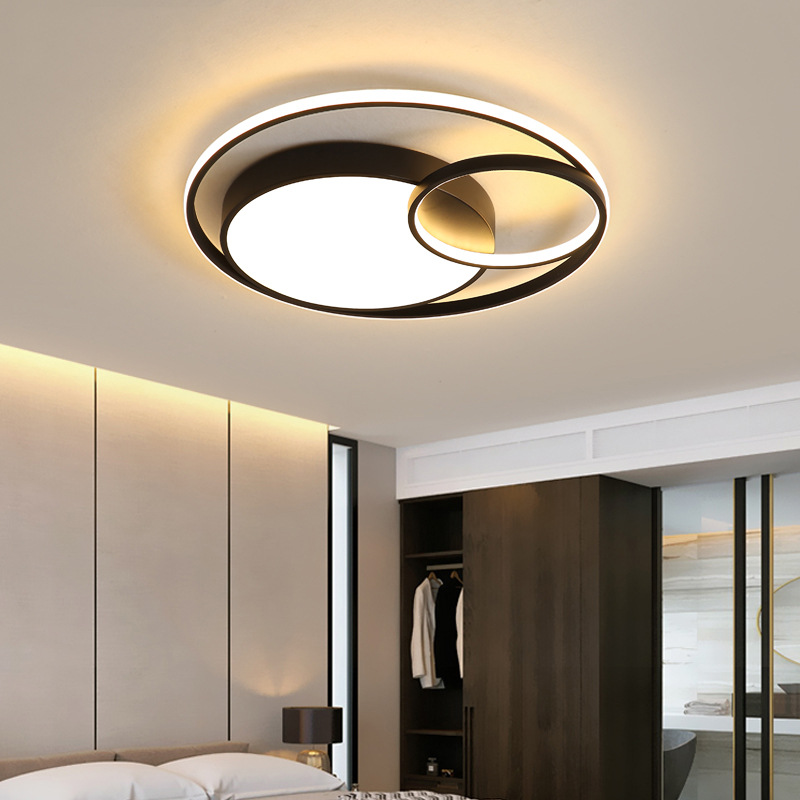 Scandinavian master bedroom light round modern minimalist room light creative personal living room light iron led ceiling light