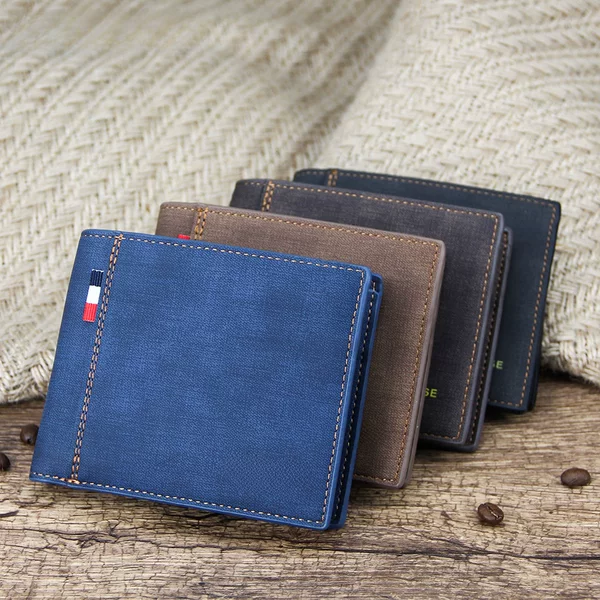 New Frosted Men's Wallet Short Large Capacity Fashionable Retro 70% off Bag Men's Wallet Factory Direct Supply