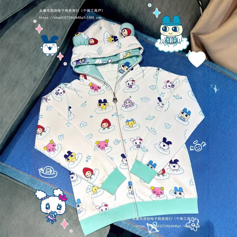 # Real Price (Huamian Composite Milk Silk) Extra Large Size Thin Contrasting Color Bear Ears Hooded Sweatshirt # Real Price (Huamian Composite Milk Silk) Extra Large Size Thin Contrasting Color Bear Ears Hooded Sweatshirt