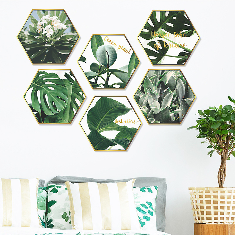 Fashion Green Plant Turtle Back Leaf Photo Frame Bedroom Wall Sticker display picture 4